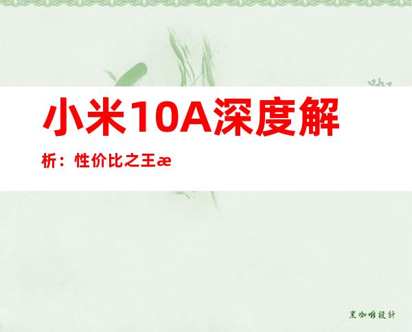 小米10A深度解析：性价比之王是否实至名归